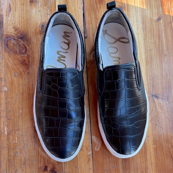 Sam Edelman Shoes - Sam Edelman Edna Shoes Black Crocodile Print Slip On Shoes Size 38 EUR Size 8 US